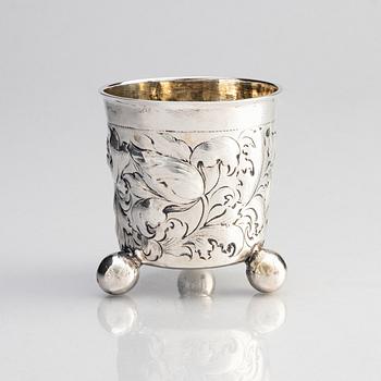 A Swedish silver beaker, mark of Christian Henning, Stockholm 1693.