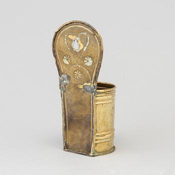 A 18th/19th century brass spoon holder.