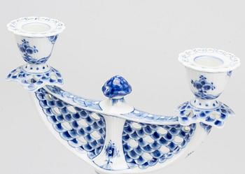 LJUSSTAKE, porslin, "Musselmalet", Royal Copenhagen,