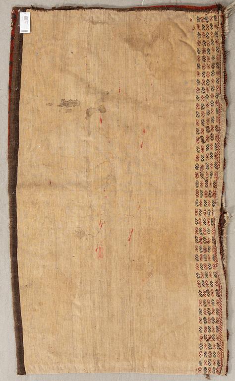 Yumoud rug bag semi-antique with flat-woven back, approx. 105x178 cm.