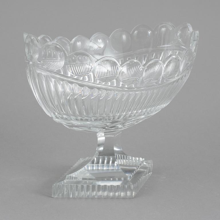 UPPSATSSKÅL, glas, sannolikt England/Irland, omkr år 1900.