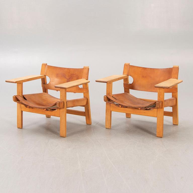 Børge Mogensen, armchairs, a pair of "Spanish chair" model no. 226, Frederica stolefabrik, Denmark,