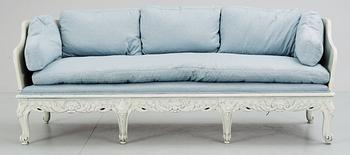 424. A Swedish rococo style sofa. 19/20th Century.