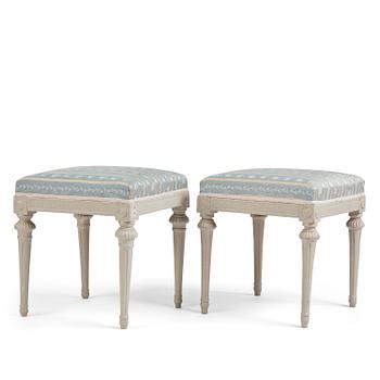 68. A pair of Gustavian stools by E. Öhrmark (master in Stockholm 1777-1813).