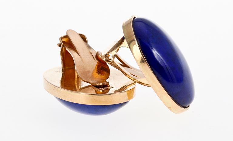 ÖRHÄNGEN, 18 K guld med lapis lazuli.
