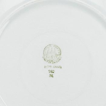 MATSERVISDELAR, 91 delar, flintgods, "Blått Band", Gefle 1900-talets första hälft.