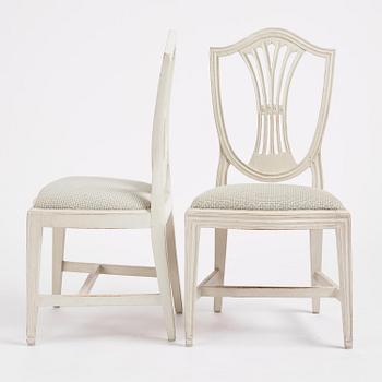 A set of six Gustavian chairs by E. Holmberg (master in Stockholm 1768-96).