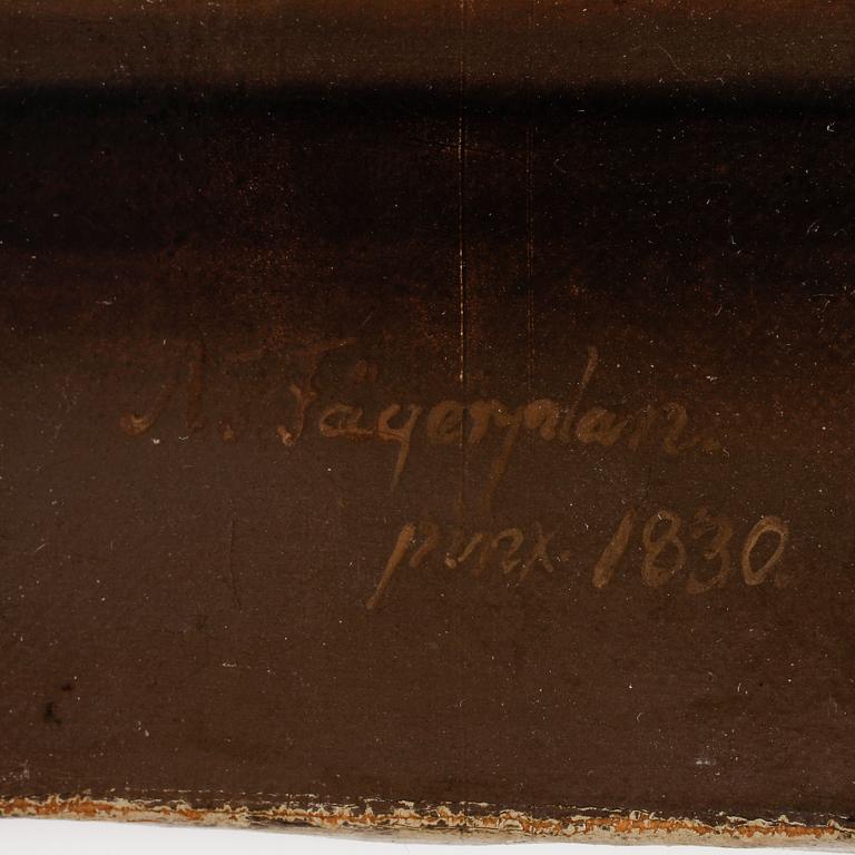AXEL JOHAN FÄGERPLAN, olja på duk, signerad samt daterad 1830.