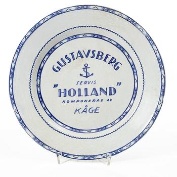 Wilhelm Kåge, Five test plates, porcelain and stoneware, Gustavsberg, 1920s-50s.