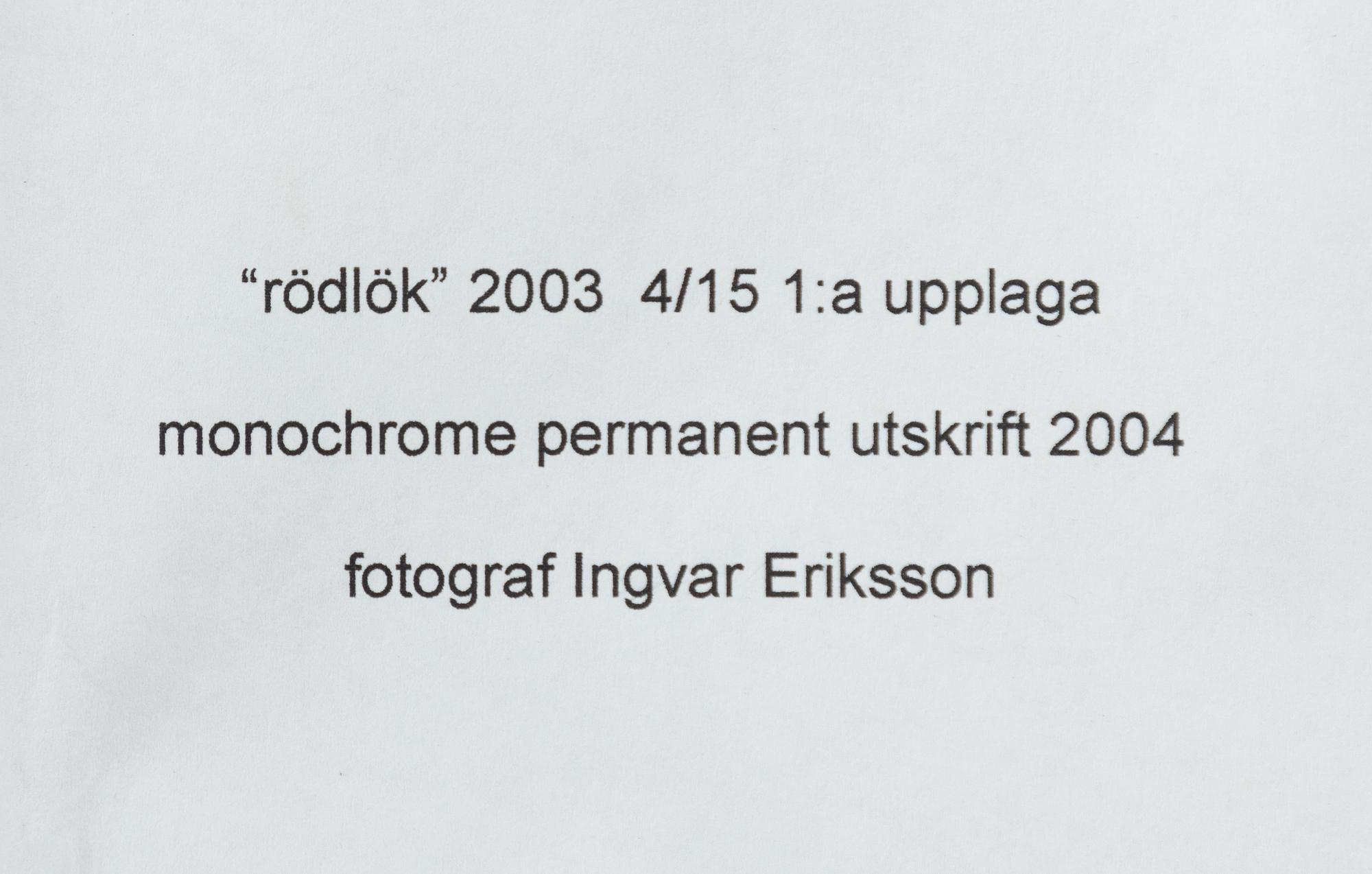 Ingvar Eriksson, "Rödlök".