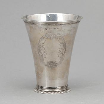 BÄGARE, silver, Hans Petter Vogt, Kristianstad, 1793. Vikt ca 193 gram.