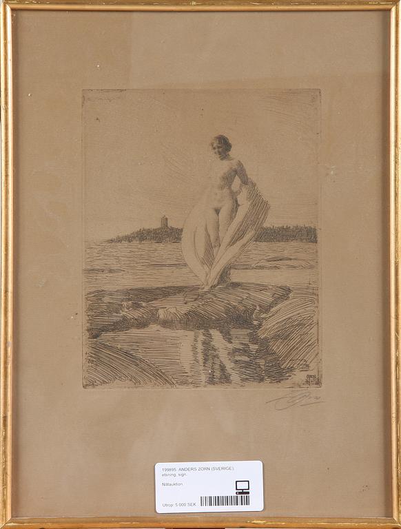 ANDERS ZORN, etsning, sign.