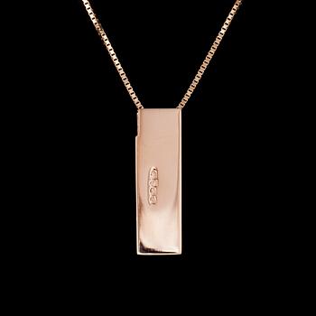 HÄNGSMYCKE, 14K guld, spektrolit, 3 små diamanter. Stämplat av Kultakeskus. Vikt 5,1 g.