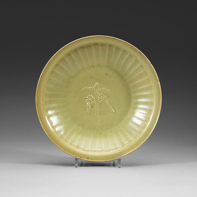 A celadon glazed dish, Ming dynasty (1368-1644).