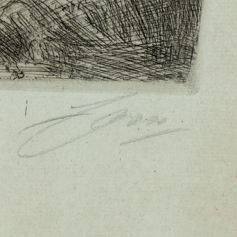 ANDERS ZORN, Etching, 1907, signed.