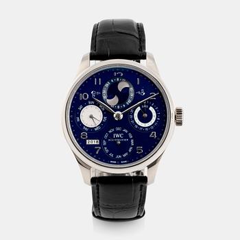 IWC, Portugieser, Perpetual Calender, "Double Moon", wristwatch, 44,2 mm.