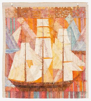Marianne Richter, a tapestry, 'Strandvägsskuta' c. 107 x 96 cm, signed AB MMF MR.