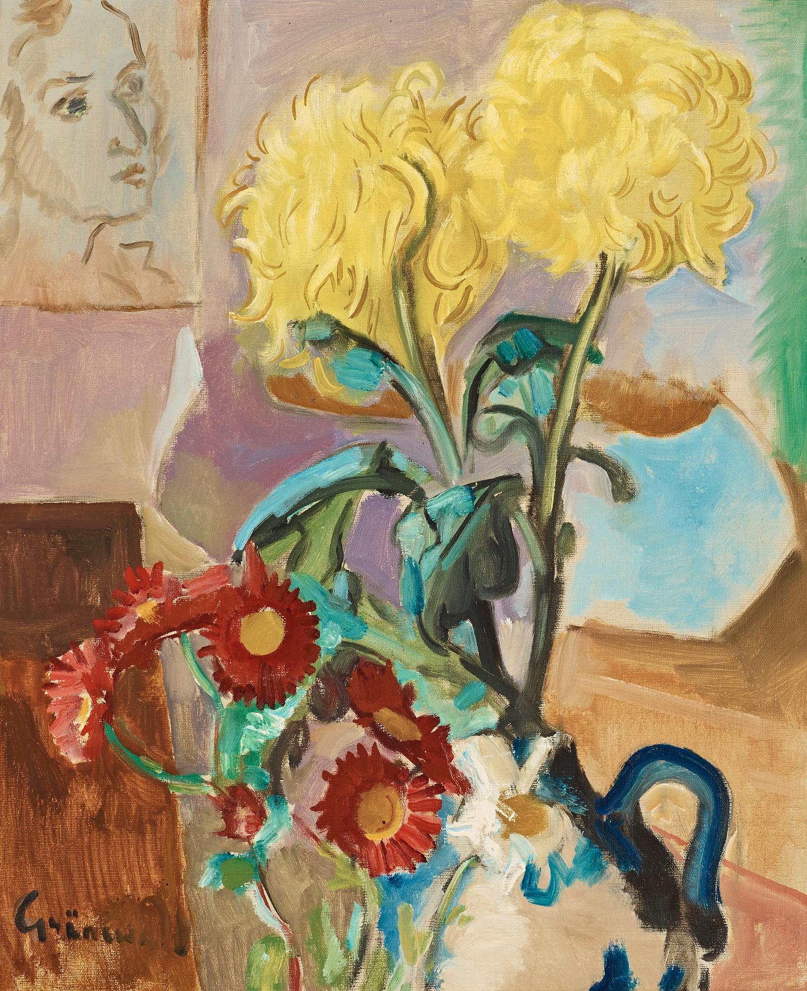 Isaac Grünewald, Still life with flowers.