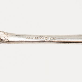 Lars Larson & Co, ostrongafflar, 10 st, silver, Stockholm 1874.