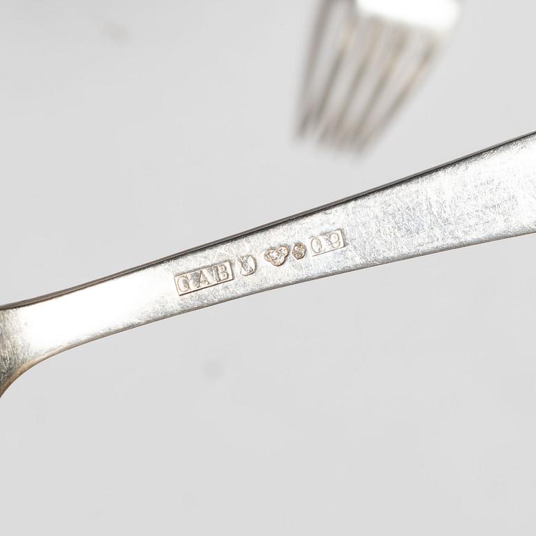 Jacob Ängman, Cutlery set, 62 pieces, silver, "Rosenholm", GAB, Stockholm and Eskilstuna, some 1980.