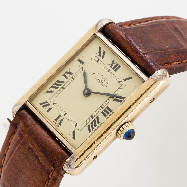 Must de Cartier, Tank, armbandsur, 23 x 30 mm.