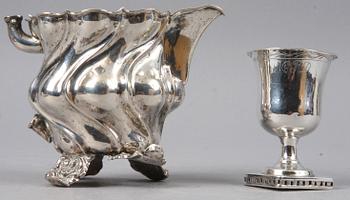 PARTI SILVER, 9 delar, 1800/1900-tal. Bl a importstämplar. Tot. vikt 481 g.