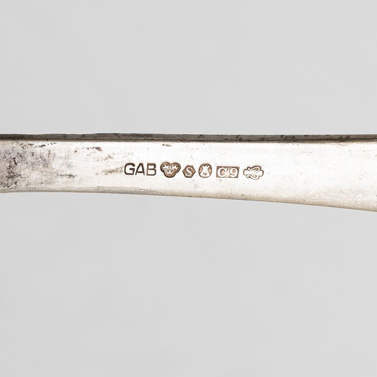 Bestickservis, 51 delar, silver, "Rosenholm", GAB, Stockholm, 1900-talets mitt.