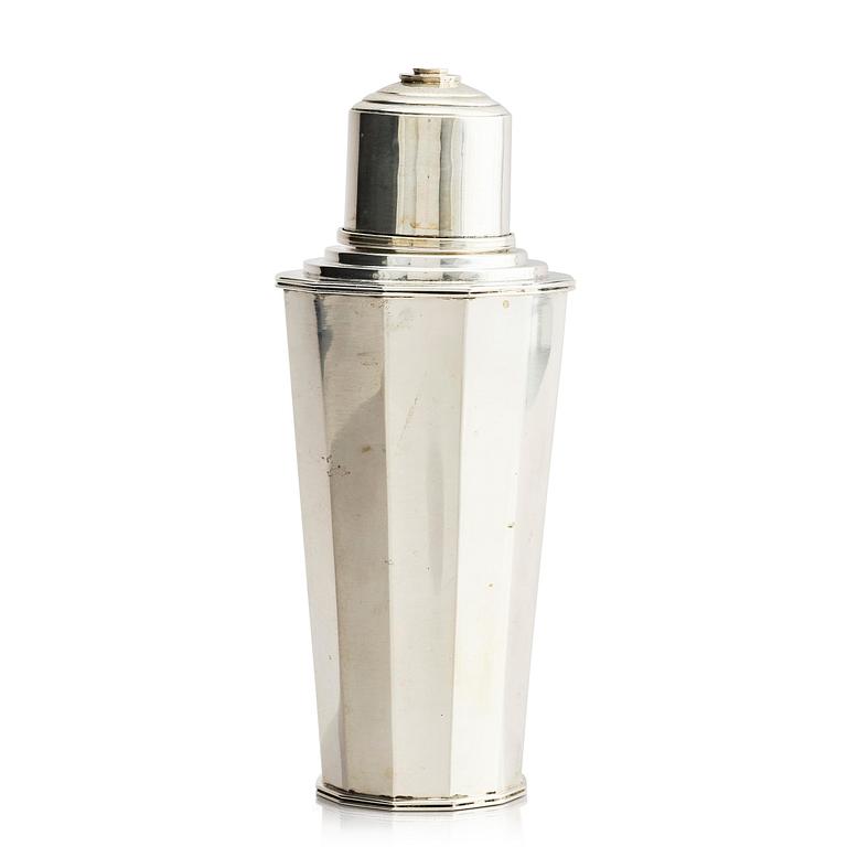 Johannes Siggaard, a silver cocktail shaker, Copenhagen, Denmark 1936.