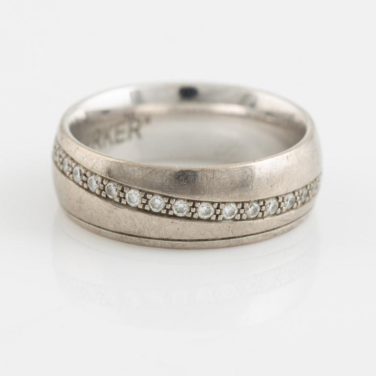 White gold and brilliant cut diamond ring.