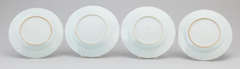 A group of 11 famille rose plates, Qing dynasty, Qianlong (1736-95).