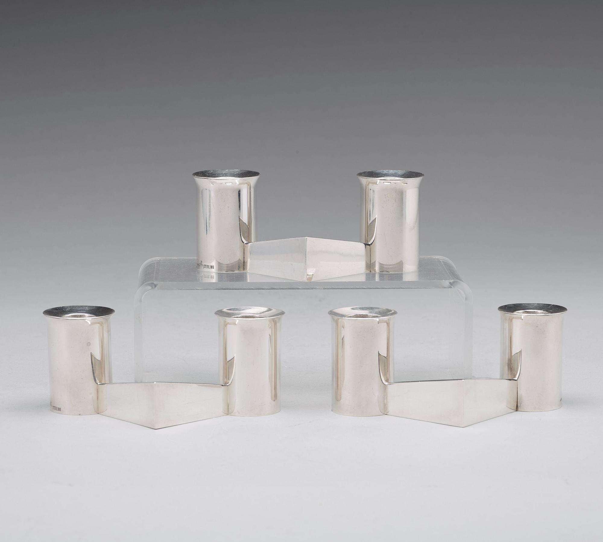Claës Giertta, ljusstakar, 3 stycken, sterling silver, Stockholm 1969.