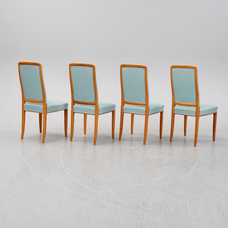 Carl Malmsten, karmstolar, ett par samt stolar, 4 st, "Gustavus", Åfors Möbelfabrik, 1900-talets andra hälft.