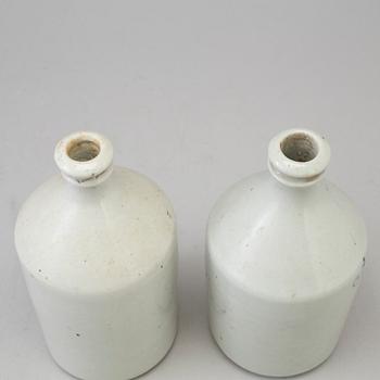 Two Japanese porcelain soy and sake bottles, probably 19th century.