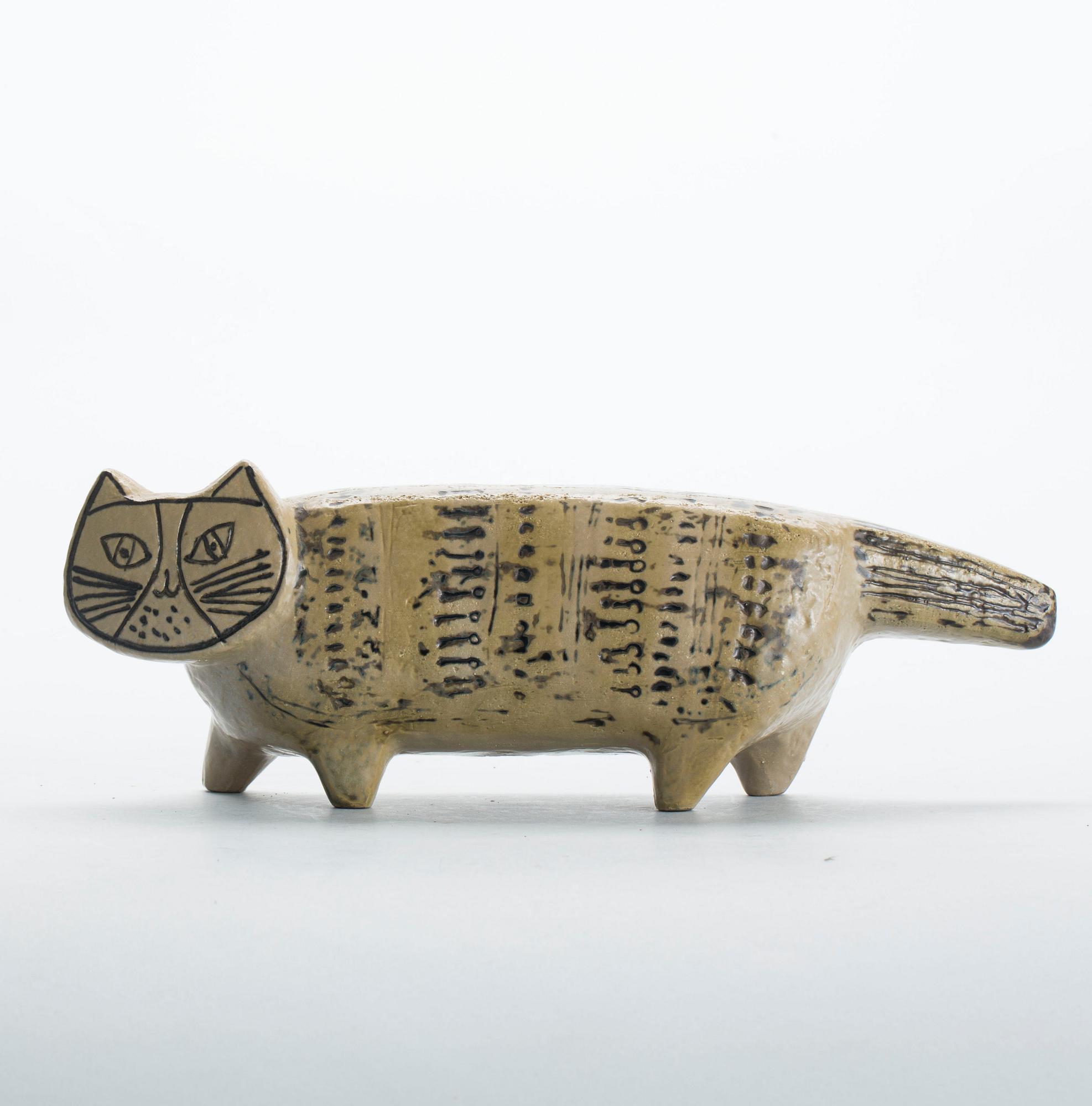 FIGURIN, stengods, "Katt", Lisa Larson, Gustavsberg. Ur serien "Stora zoo", i produktion 1958-1979.