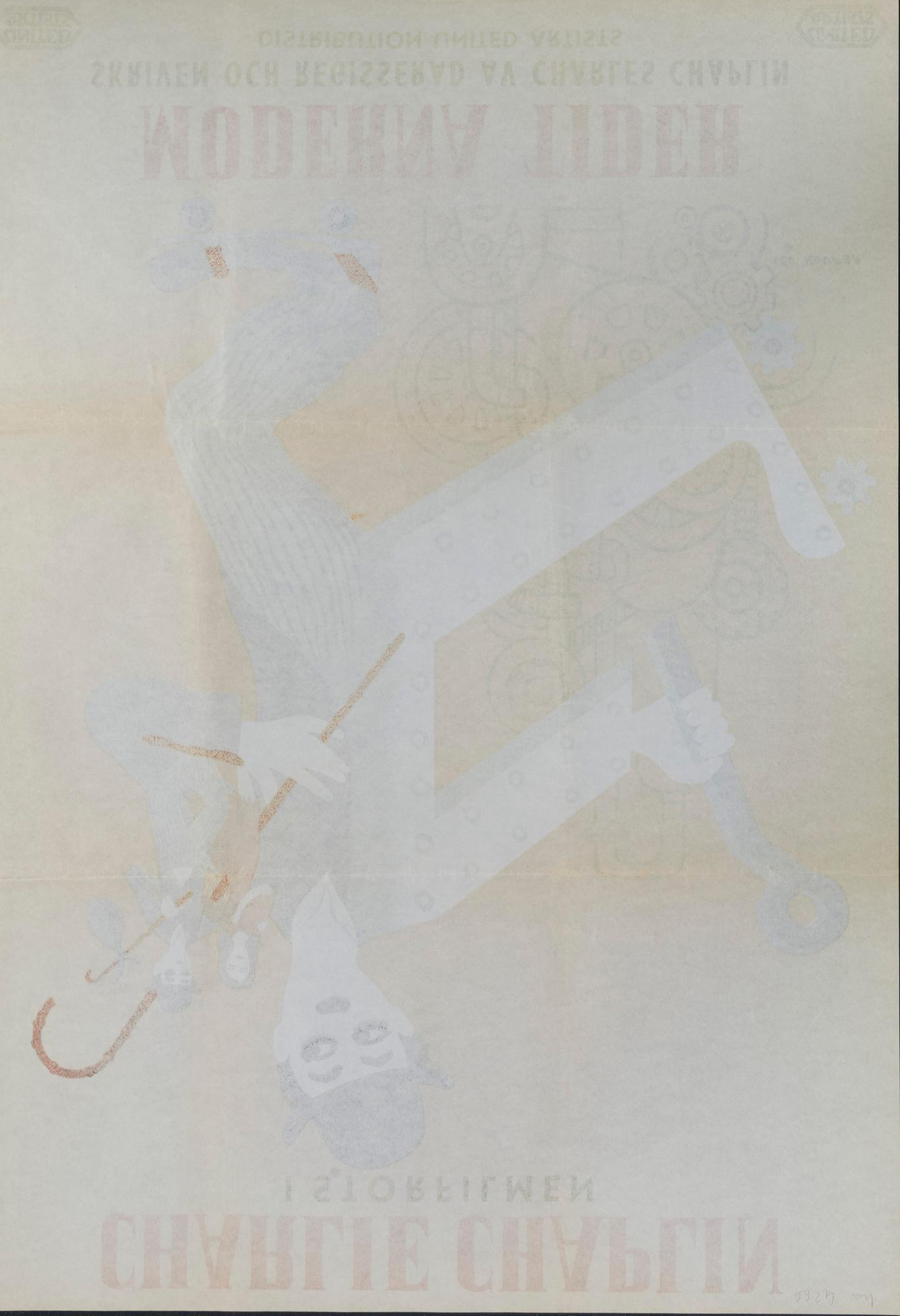 Léo Kouper, a vintage movie poster, 'Moderna tider (Modern Times)', 1954.