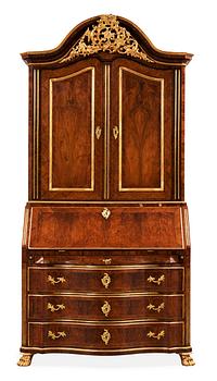 A Danish Rococo 18th century writing cabinet in the manner of cabinet maker Christian Jacob Preisler (1712-1779).