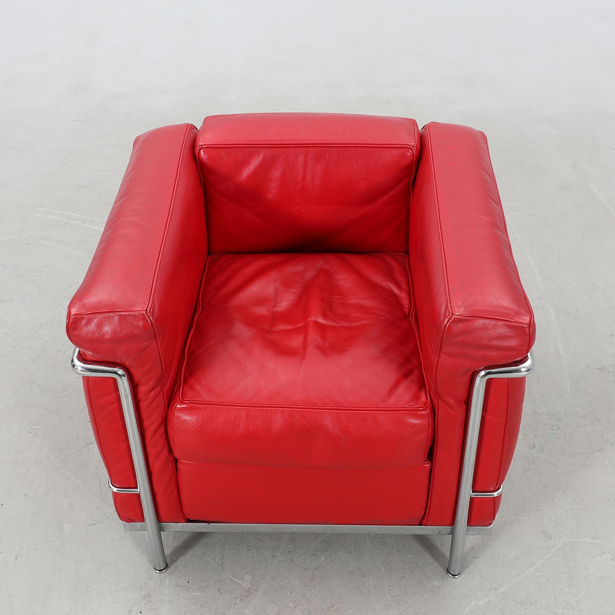 Le Corbusier, Pierre Jeanneret & Charlotte Perriand, armchair, "LC2", Cassina, Italy.