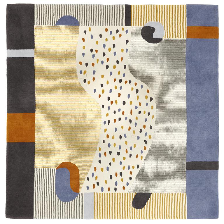 Josef Frank, MATTA, "Stream", tuftad, ca 258 x 255,5 cm, designad av Josef Frank 1929 för "Haus und Garten".