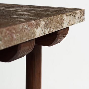 Axel Einar Hjorth, a "Sandhamn" stained pine and granite top table, Nordiska Kompaniet, Sweden 1930's.