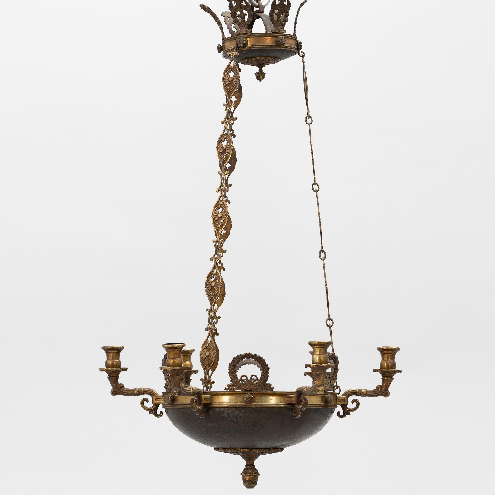 Empire-style chandelier, first half of the 20th century.