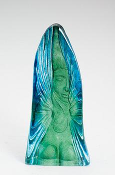 SKULPTUR, glas, Erika Höglund, Målerås, signerad.