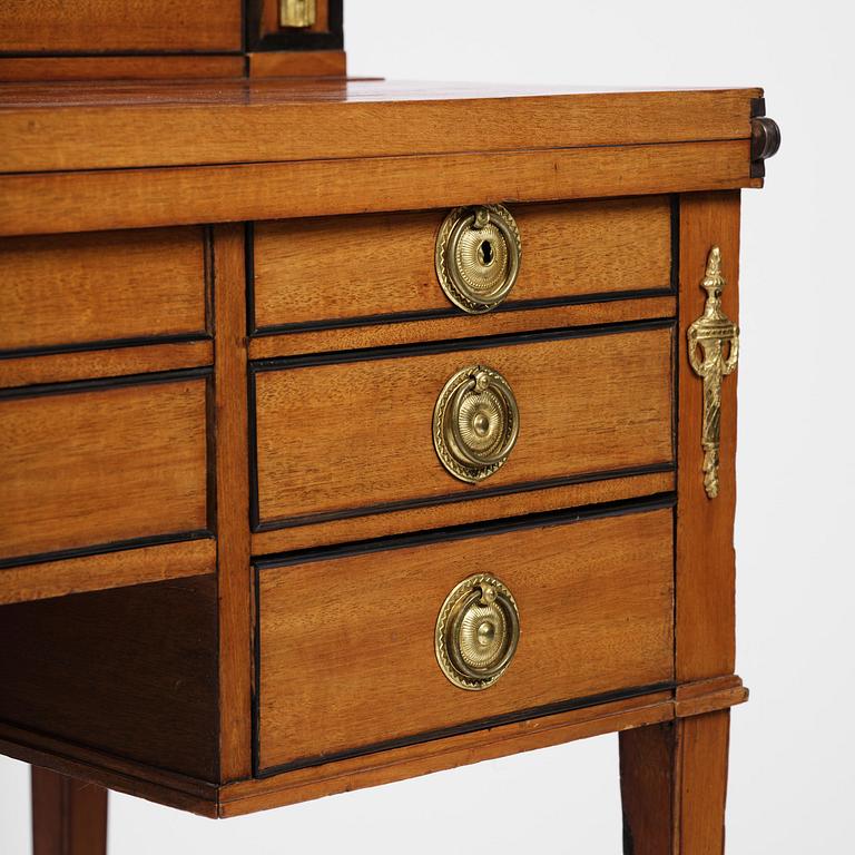 A presumably German Louis XVI mahogany desk, late 18th century.