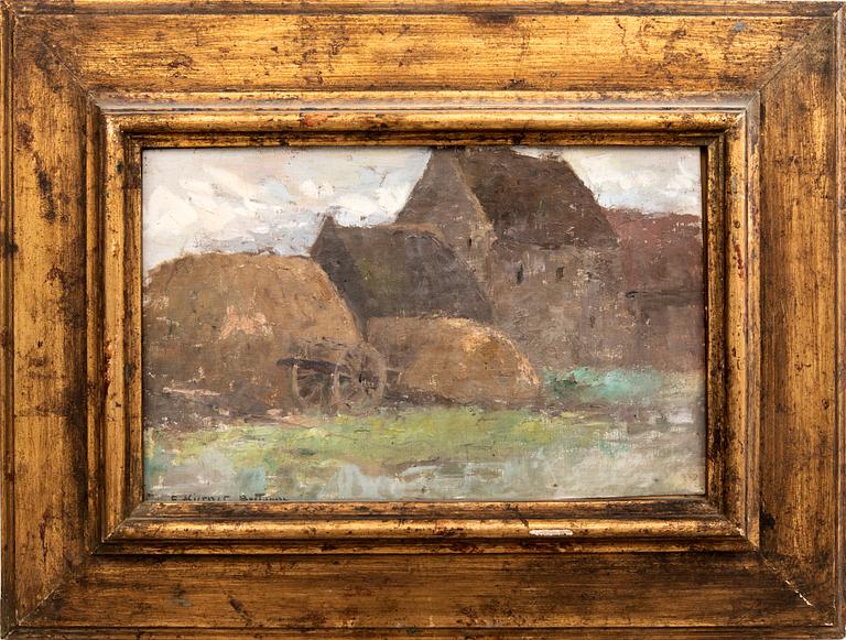 Esther Kjerner, oil on canvas, signed.