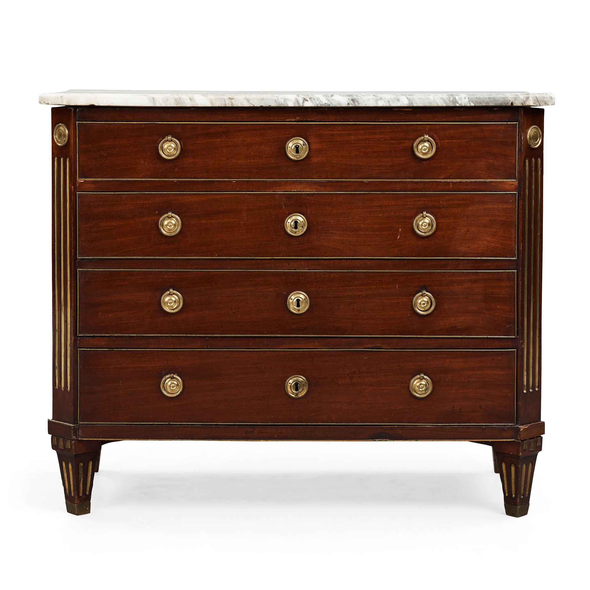 A late Gustavian writing commode, late 18th century.