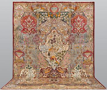 A Kashmar carpet, approx. 400 x 300 cm.