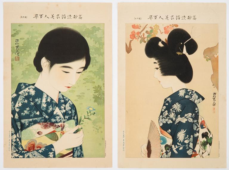 Ito Shinsui, a series of 10 lithographs in colours, 1931.