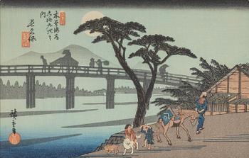 Ando Utagawa Hiroshige, efter, färgträsnitt, Japan, 1900-tal.