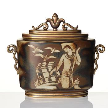 Gunnar Nylund, An urn, 'Flambé', ALP Lidköping mid-20th century.