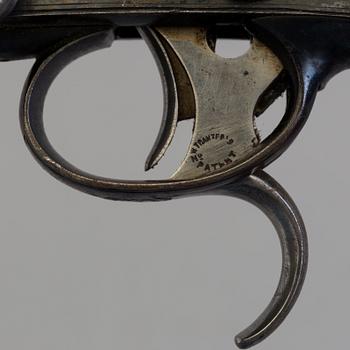 A English double-trigger Tranter revolver from the mid 19th century.