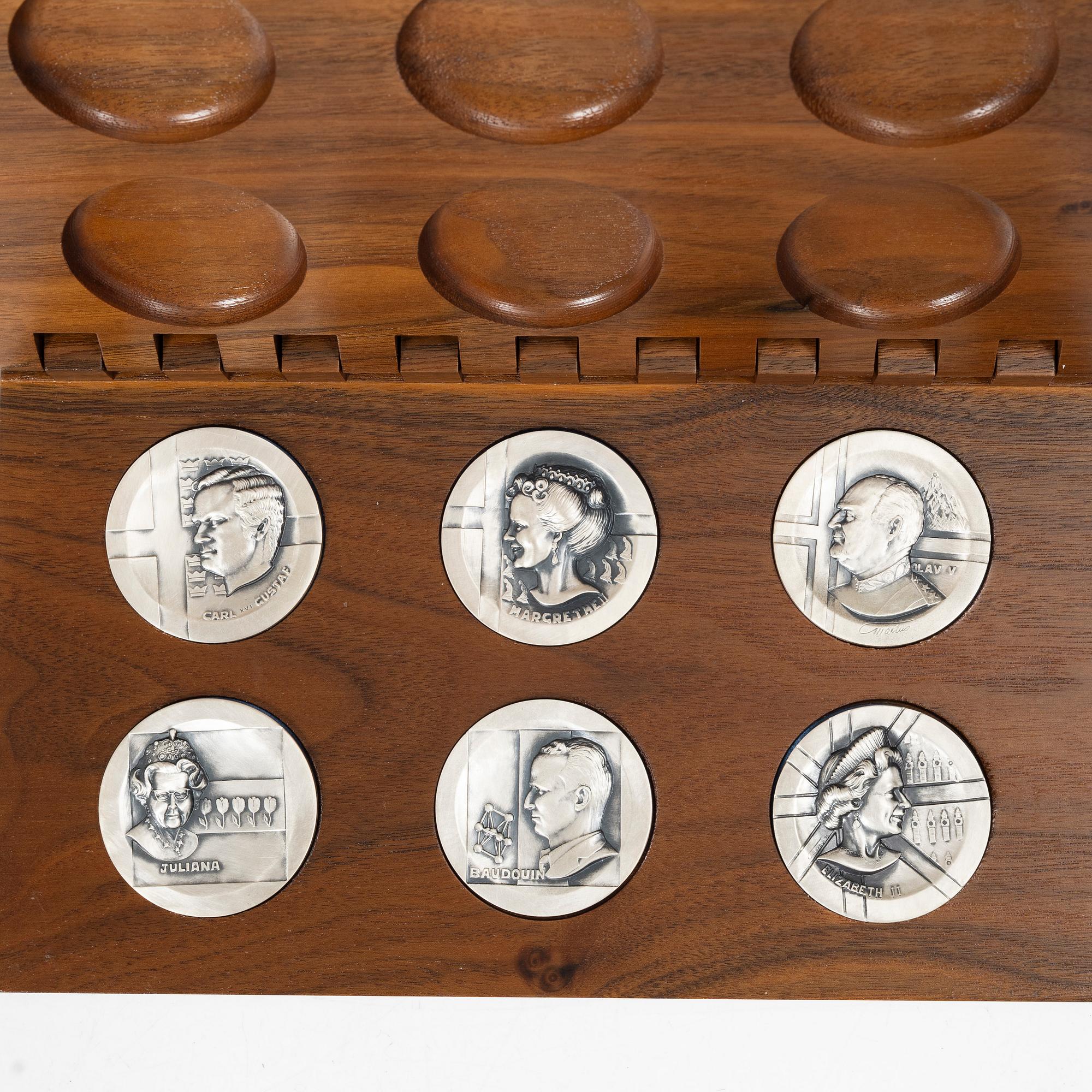 Minnesmedaljer, 6 st, sterlingsilver, Sporrong AB, Norrtälje 1977.